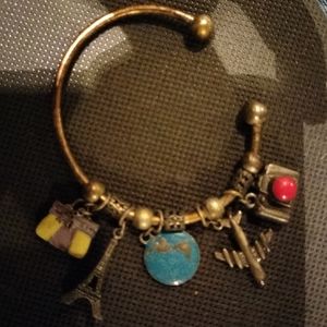 Vintage Avon Travel Charm Cuff Bracelet